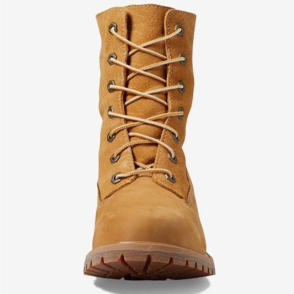 Timberland Teddy Fleece Fold-Down honey wheat suede lace up combat boots size 10 - Picture 7 of 12